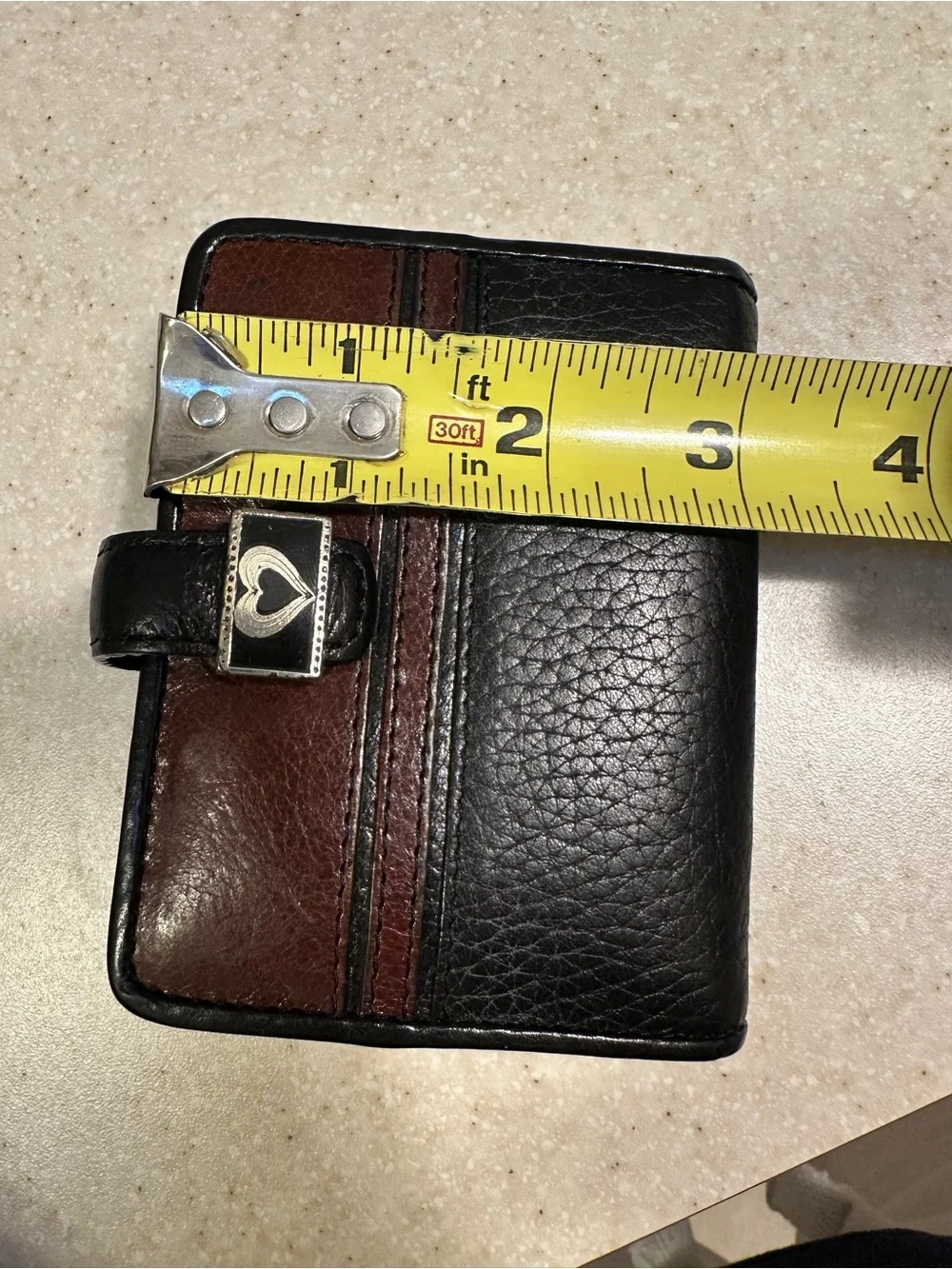 Vintage Brighton Two-Tone Black & Brown Leather Bifold Wallet